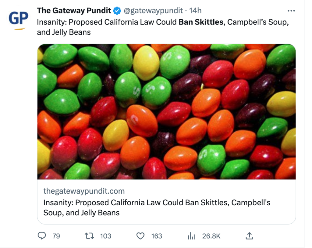 Is California about to ban Skittles? Black Dot Research